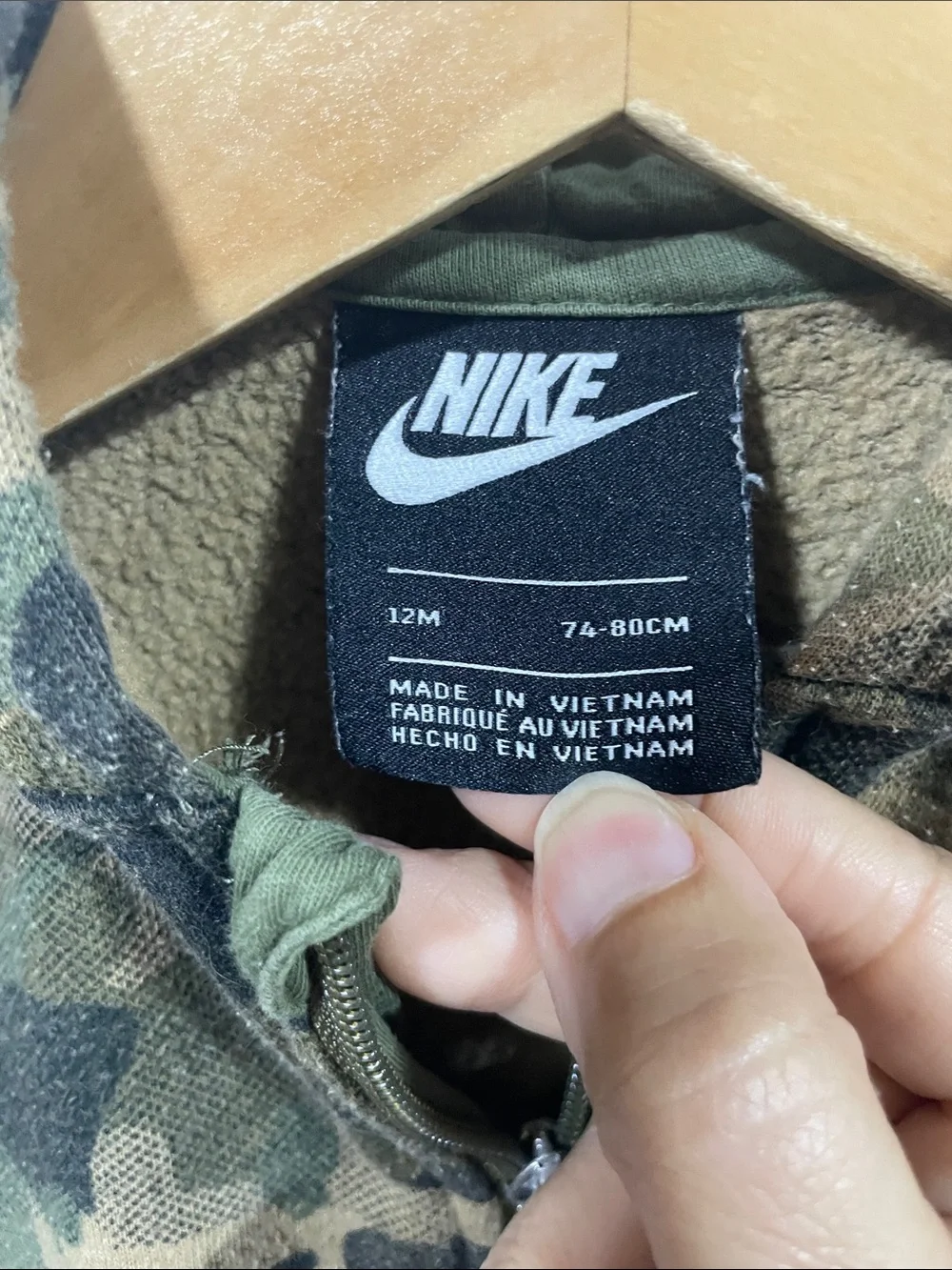 Nike Kids Camouflage Zip-Up One-Piece - Olive Green & Dark Green